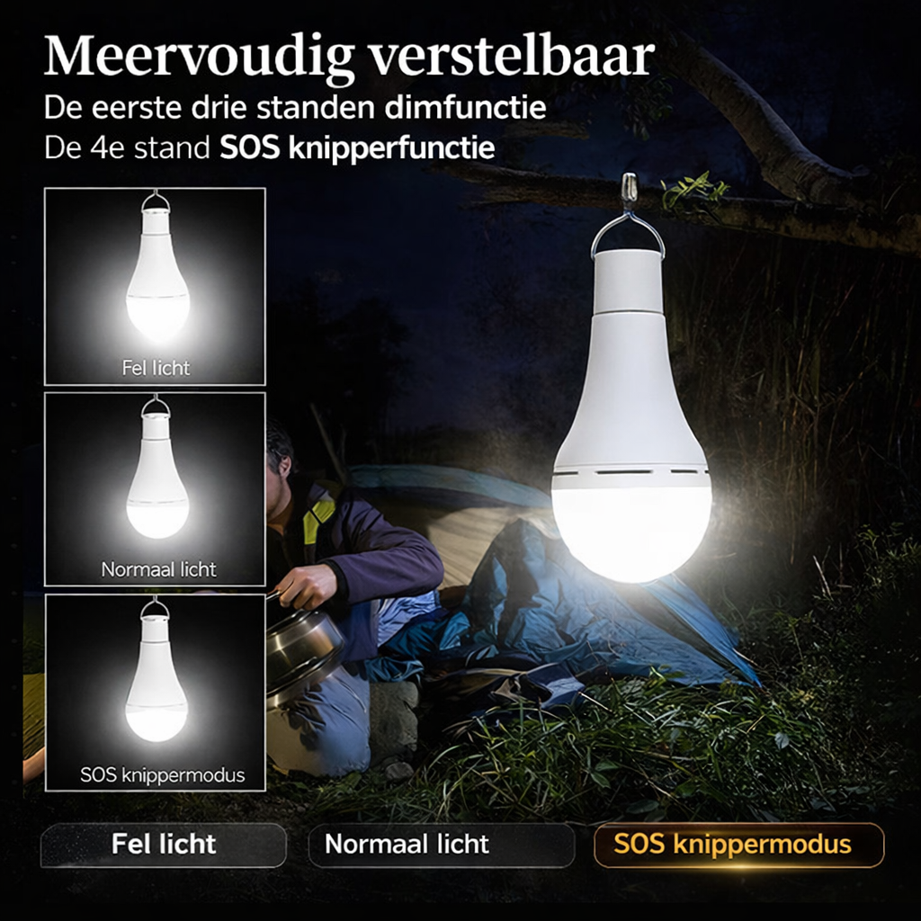 1+1 GRATIS Solar Noodverlichting – Voorbereid bij Stroomuitval en Noodsituaties